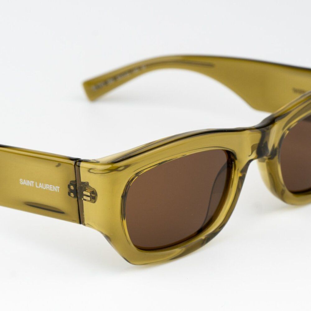 Saint Laurent Olive Green Men's Sunglasses - Picture 5 of 9